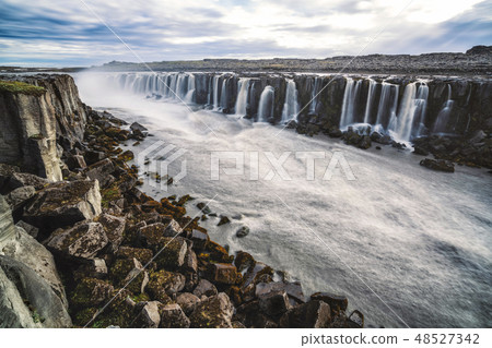 Amazing scenery of Selfoss waterfall in Iceland. Amazing scenery of Selfoss waterfall in Iceland. 48527342