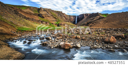 Beautiful Hengifoss Waterfall in Eastern Iceland. Beautiful Hengifoss Waterfall in Eastern Iceland. 48527351