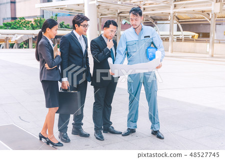 business manager and engineer meeting project 48527745
