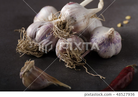 Bio garlic from garden 48527936
