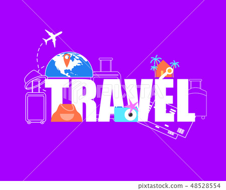 Summer Vacation Travel Flight Flat Vector Concept - Stock Illustration ...