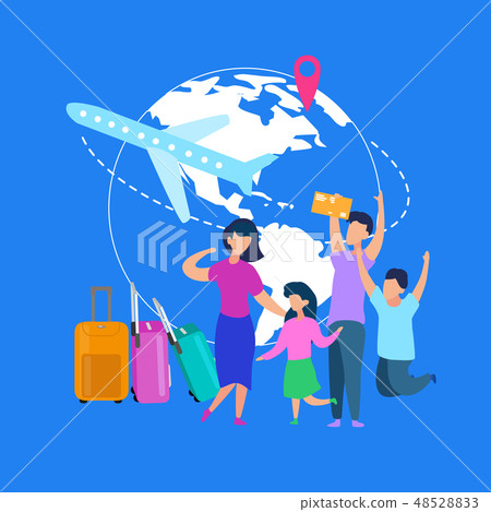 Family Summer Vacation Journey Flat Vector Concept 48528833
