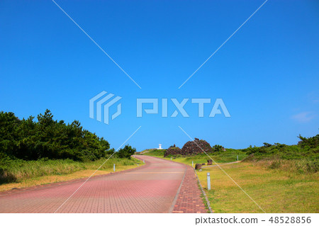 A beach, The sea, A cornucopia, A radiation tower, A stone pagoda, A beach, The sea, A cornucopia, A radiation tower, A stone pagoda, 48528856