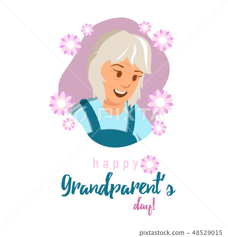 Illustration Flat Banner Happy Grandparents Day Stock
