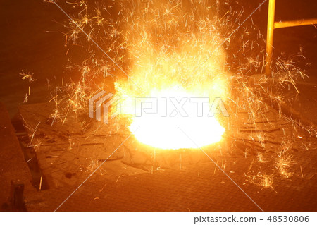 Molten metal in Induction Furnace 48530806