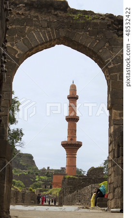 Tourist at Chand Minar, Daulatabad fort, India Tourist at Chand Minar, Daulatabad fort, India 48532422