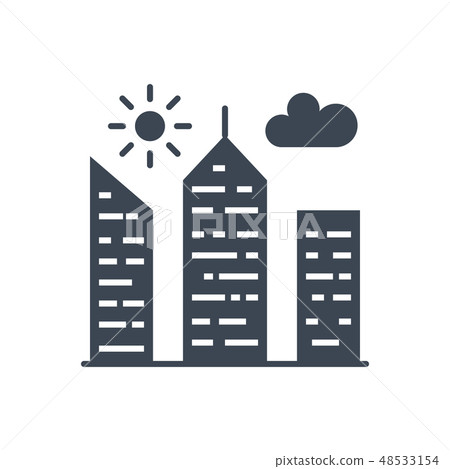 City Building Glyph Vector Icon - Stock Illustration [48533154] - PIXTA