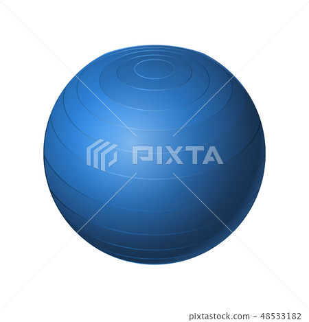 Rubber blue ball - modern vector realistic isolated object 48533182