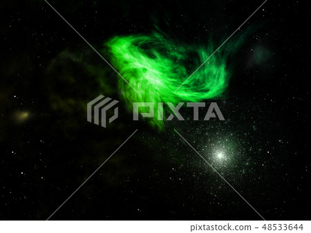 Being shone nebula. 3D rendering 48533644
