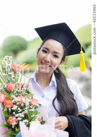 Portrait of Graduate woman students graduation Portrait of Graduate woman students graduation 48533984