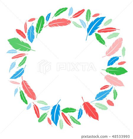 Round feather frame design. Round feather frame design. 48533993