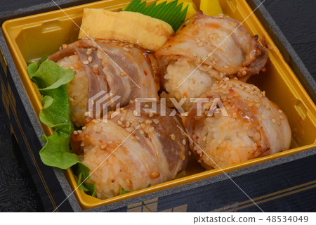 meat wrapped rice ball  48534049