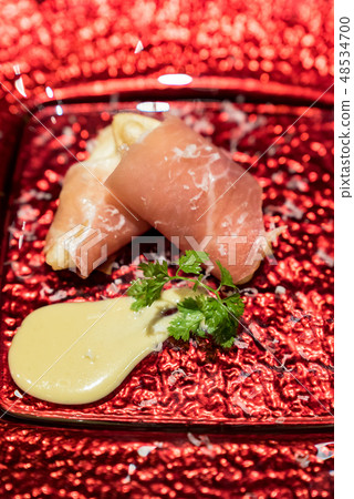 pear tempura parma ham 48534700