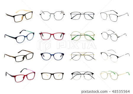 Group of modern fashionable spectacles. Group of modern fashionable spectacles. 48535564