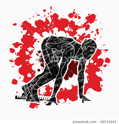 Start Running ,Athletic man prepare running Start Running ,Athletic man prepare running 48535842