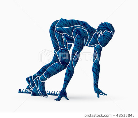 Start Running ,Athletic man prepare running Start Running ,Athletic man prepare running 48535843