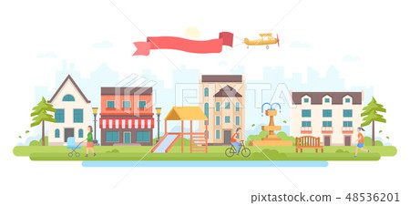 City park - modern flat design style vector... - Stock Illustration ...