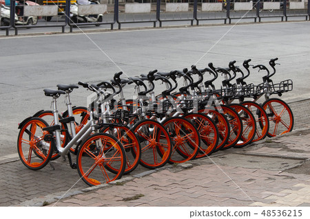 Cycle stand on street, Pune, Maharashtra, India Cycle stand on street, Pune, Maharashtra, India 48536215