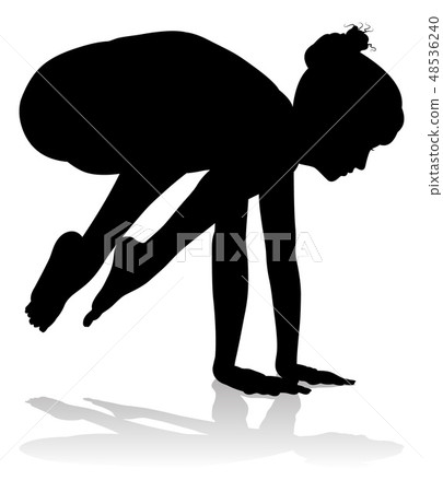 Yoga Pilates Pose Woman Silhouette Yoga Pilates Pose Woman Silhouette 48536240