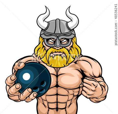 Viking Bowling Sports Mascot Viking Bowling Sports Mascot 48536241