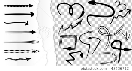 Vector hand drawn doodle arrows brush torn paper Vector hand drawn doodle arrows brush torn paper 48536712
