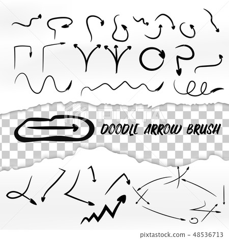 Vector hand drawn doodle arrows brush torn paper Vector hand drawn doodle arrows brush torn paper 48536713