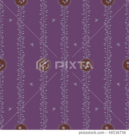 Seamless pattern with striped floral ornament. 48536736