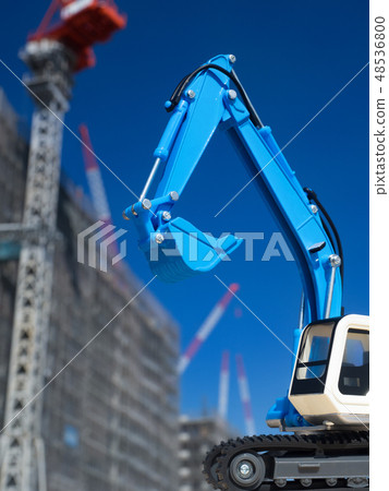 Construction site and excavator 48536800