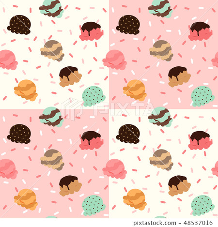 Seamless pattern with colorful ice cream  48537016