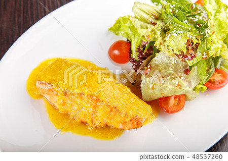 fillet of salmon fish and cheese 48537260