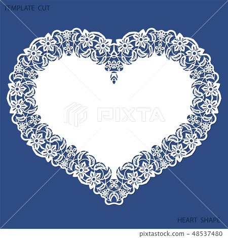 Greeting card with openwork border, paper doily 48537480