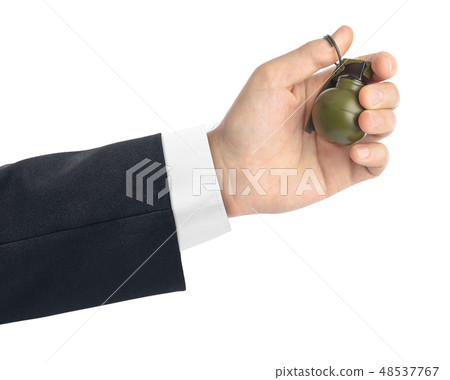 Hand with small grenade Hand with small grenade 48537767