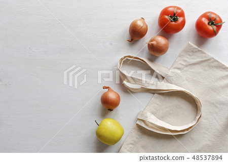 Fresh fruit and vegetables with re-usable bag Fresh fruit and vegetables with re-usable bag 48537894