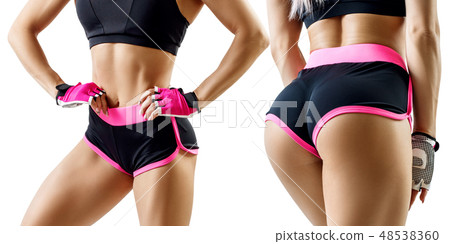 Athletic woman demonstrated her perfect muscular buttocks. Athletic woman demonstrated her perfect muscular buttocks. 48538360