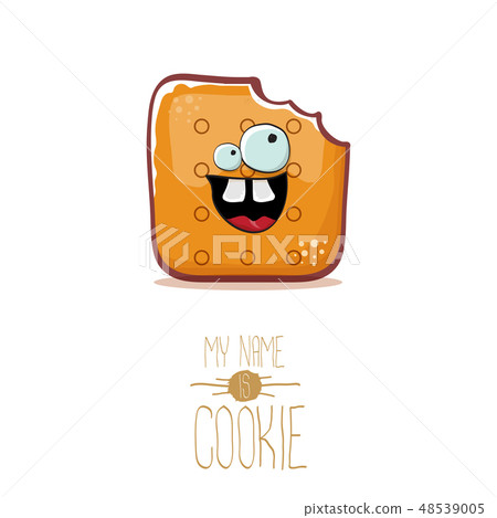 vector funny cookie character isolated on white background. My name is cookie concept illustration 48539005