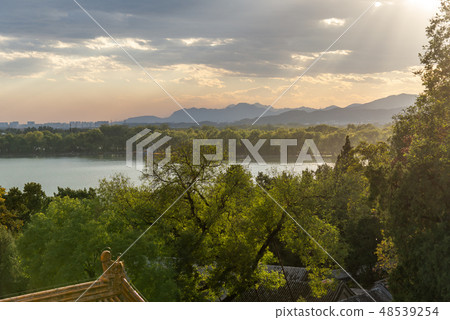 China Beijing tourist attraction Summer Palace sunset China Beijing Shuguang Summer Palace Summer Palace Beijing 48539254