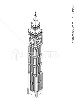 Isometric highly detailed Big Ben tower. 48539566