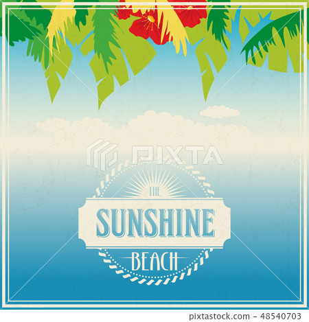 Summer beach party poster on tropical background 48540703