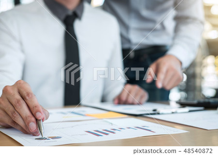 Executive business team brainstorming on meeting to planning inv 48540872