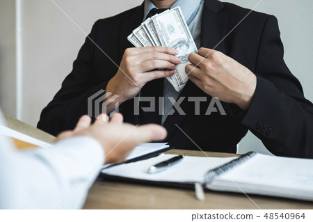 Dishonest cheating in business illegal money, Businessman receiv 48540964