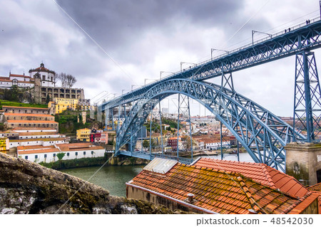 Porto, Portugal old town view and Luis I bridge 48542030