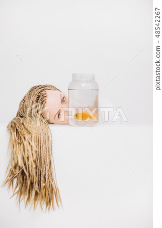 woman silent like fish aquarium conceptual style woman silent like fish aquarium conceptual style 48542267