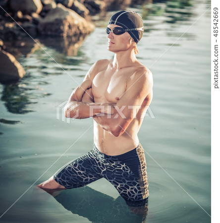 Swimmer model in a sea 48542669