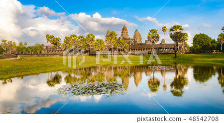 Angkor Wat temple at sunset. Siem Reap. Cambodia. Panorama Angkor Wat temple at sunset. Siem Reap. Cambodia. Panorama 48542708