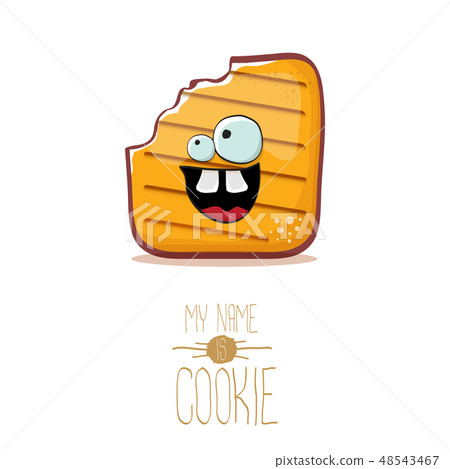 vector funny cookie character isolated on white background. My name is cookie concept illustration 48543467
