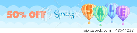 Hot air balloon sale travel discount offer banner Hot air balloon sale travel discount offer banner 48544238