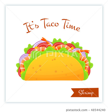 Mexican cuisine shrimp tacos food vector banner Mexican cuisine shrimp tacos food vector banner 48544240