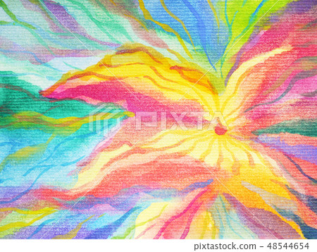 abstract art rainbow flower colorful watercolor 48544654