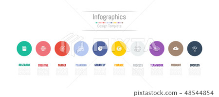 Infographic design elements with 10 options. - Stock Illustration ...