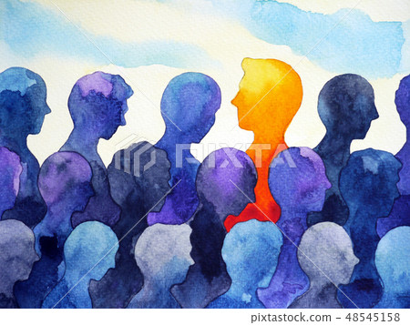 contrast different bright human watercolor paint - Stock Illustration ...